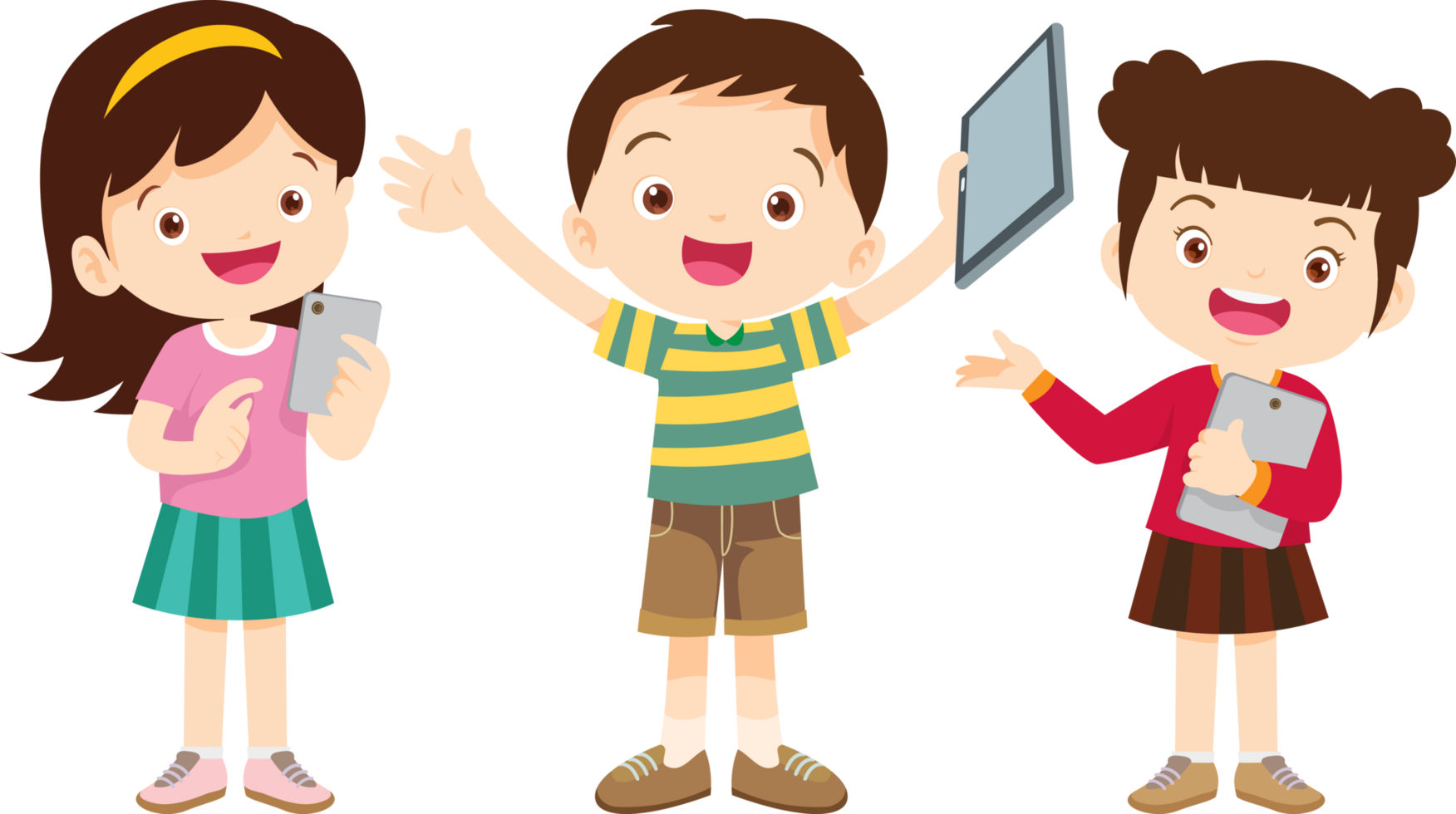 Technology in education Kids studying with online learning tools png