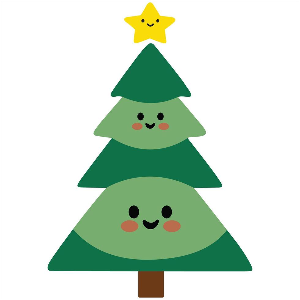 Happy Christmas Tree Design Illustration vector