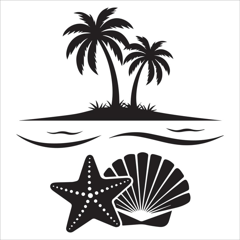 Vibrant Beach Sunset Illustration vector
