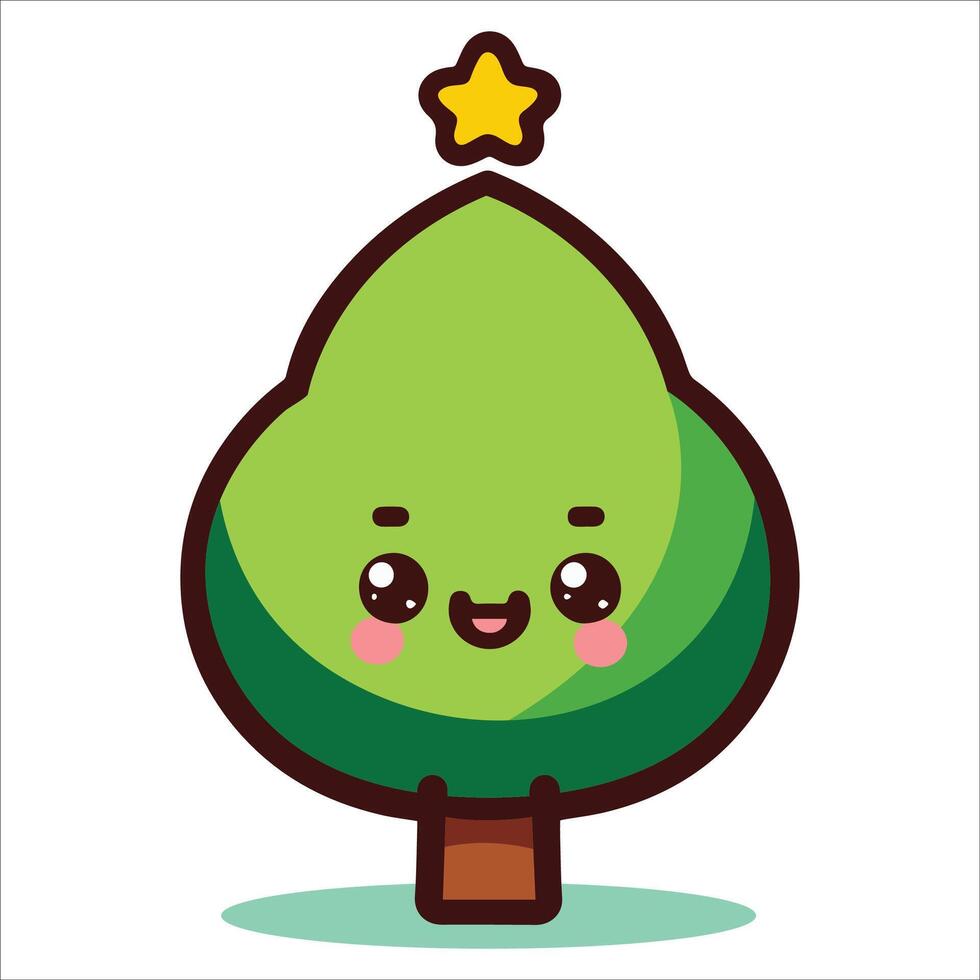 Playful Smiling Tree Design Illustration vector