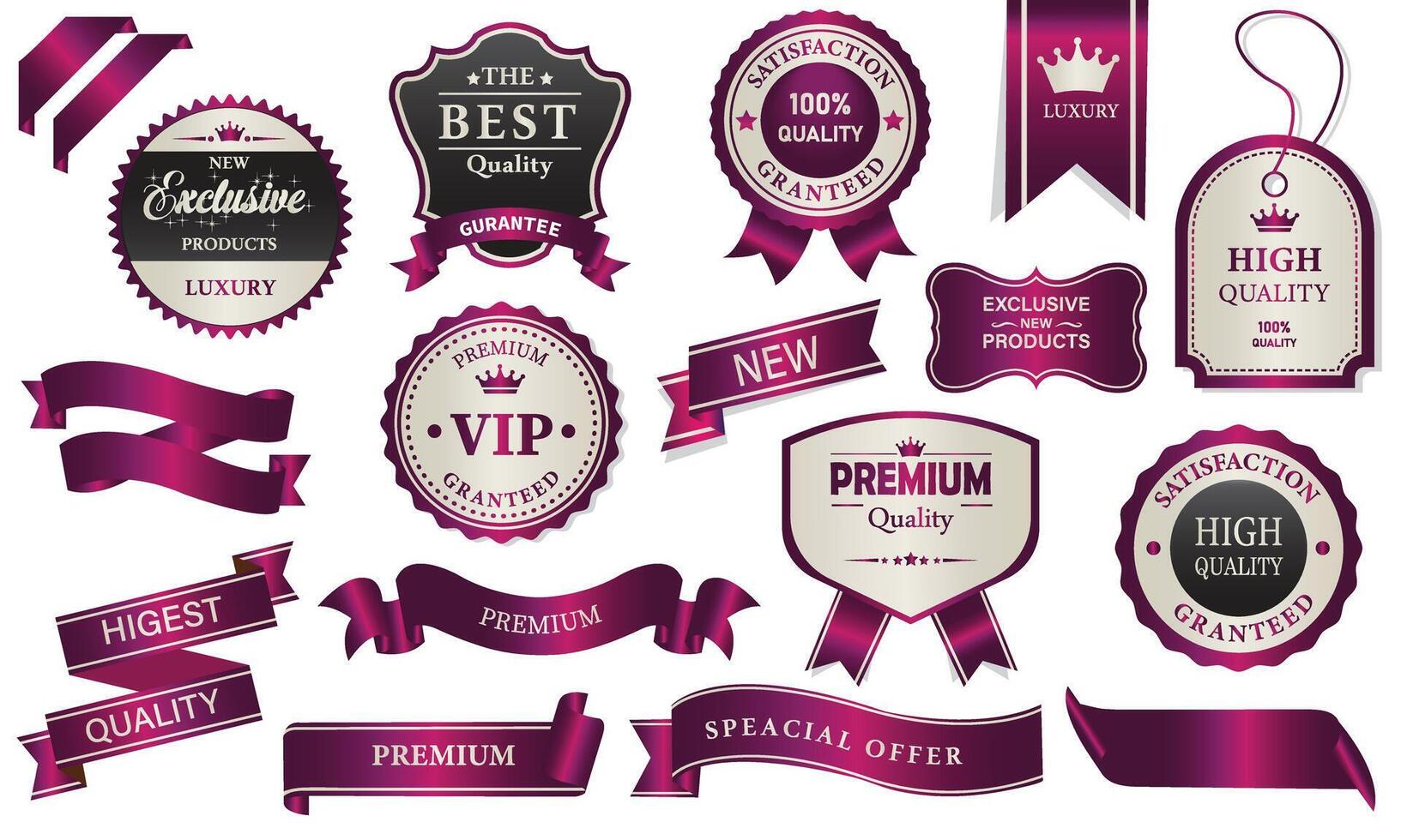 Badge , Label and Ribbon Illustration Collection. vector