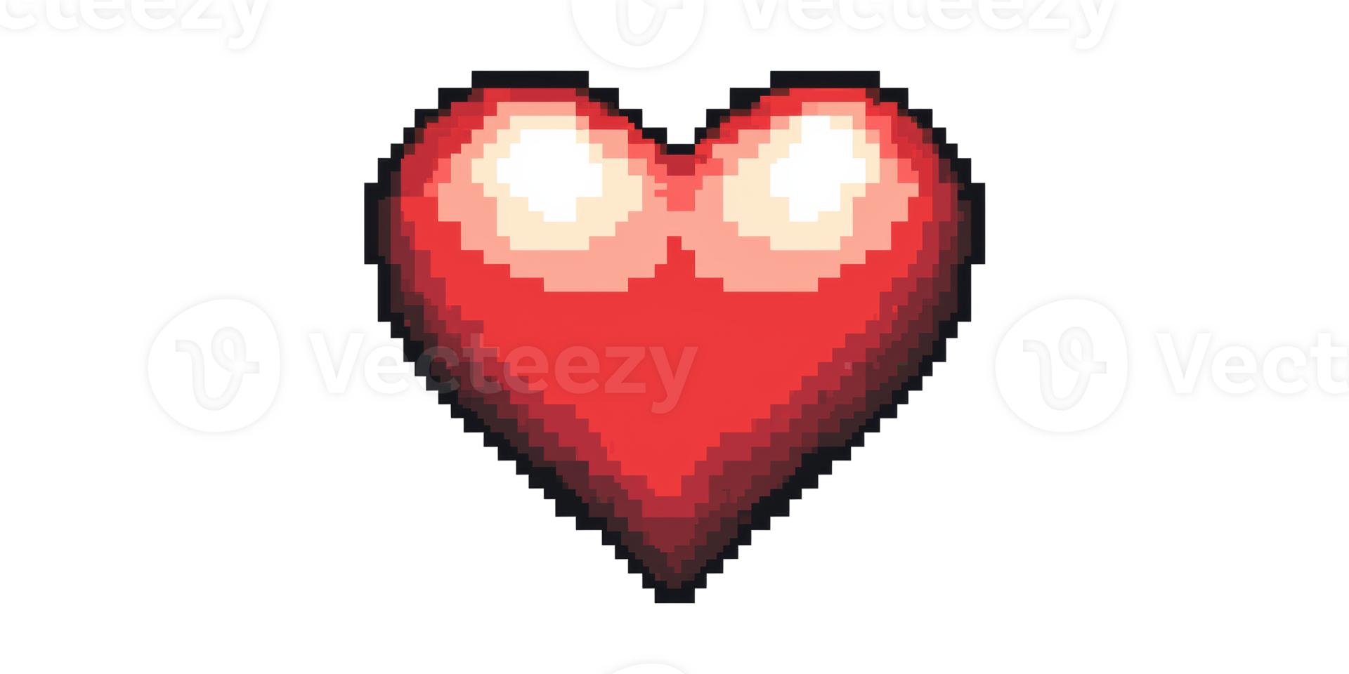 Pixelated red heart design isolated on transparent background png