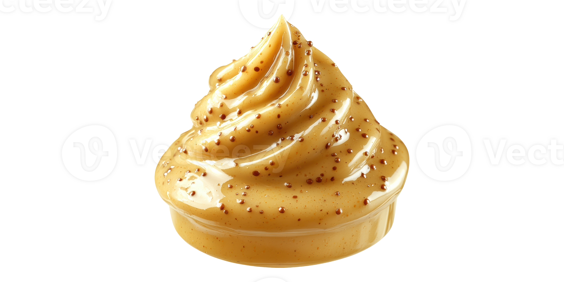 Creamy mustard sauce swirl isolated on transparent background png