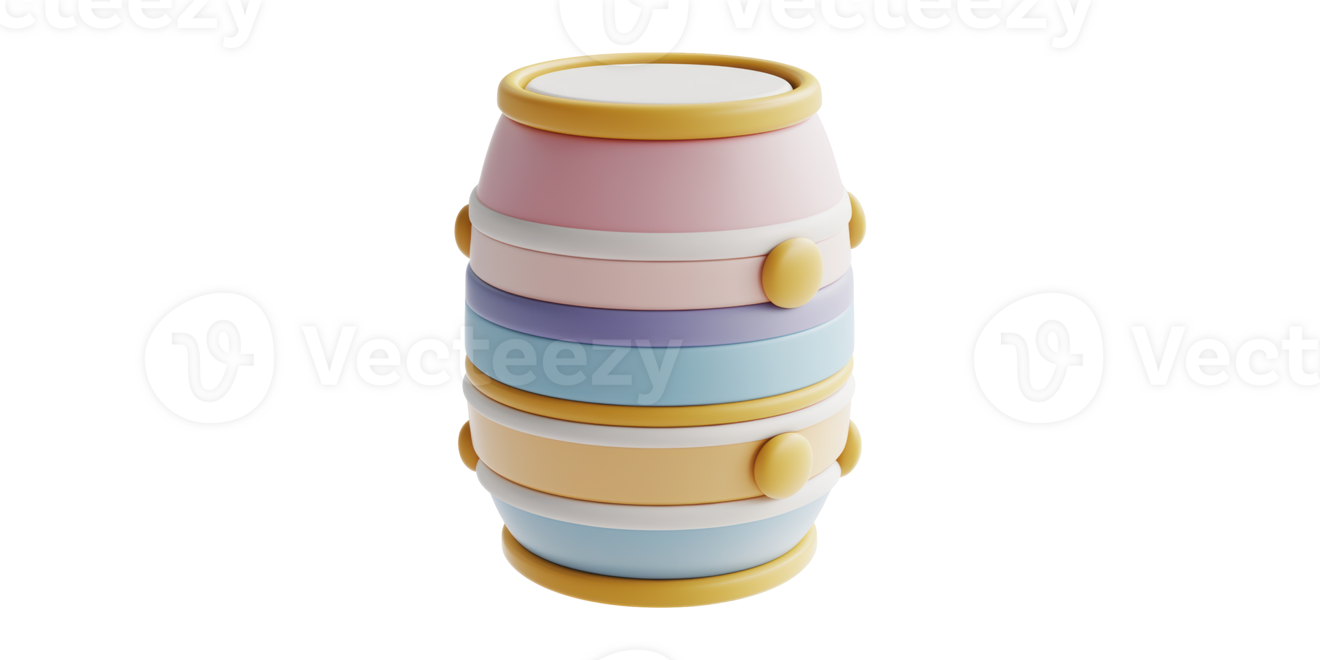 Colorful stackable food container isolated on transparent background png