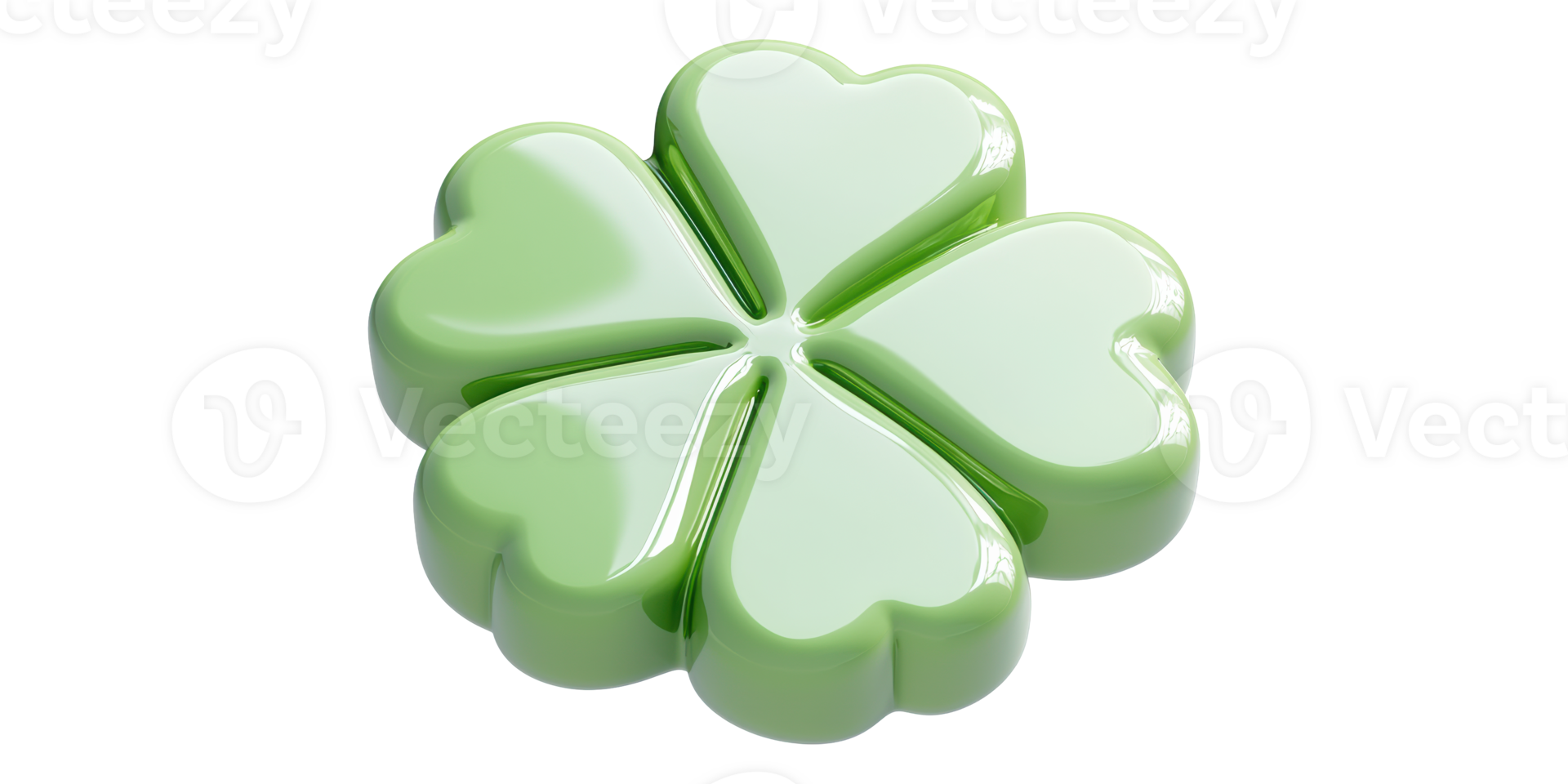 Green clover-shaped object isolated on transparent background png
