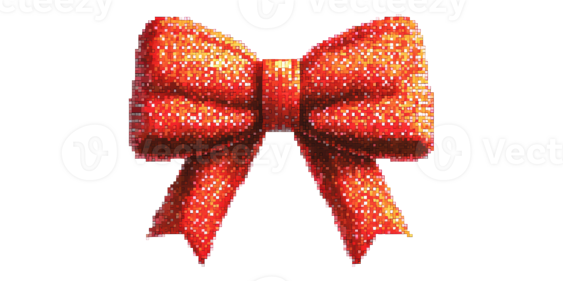 Red glitter bow isolated on transparent background png