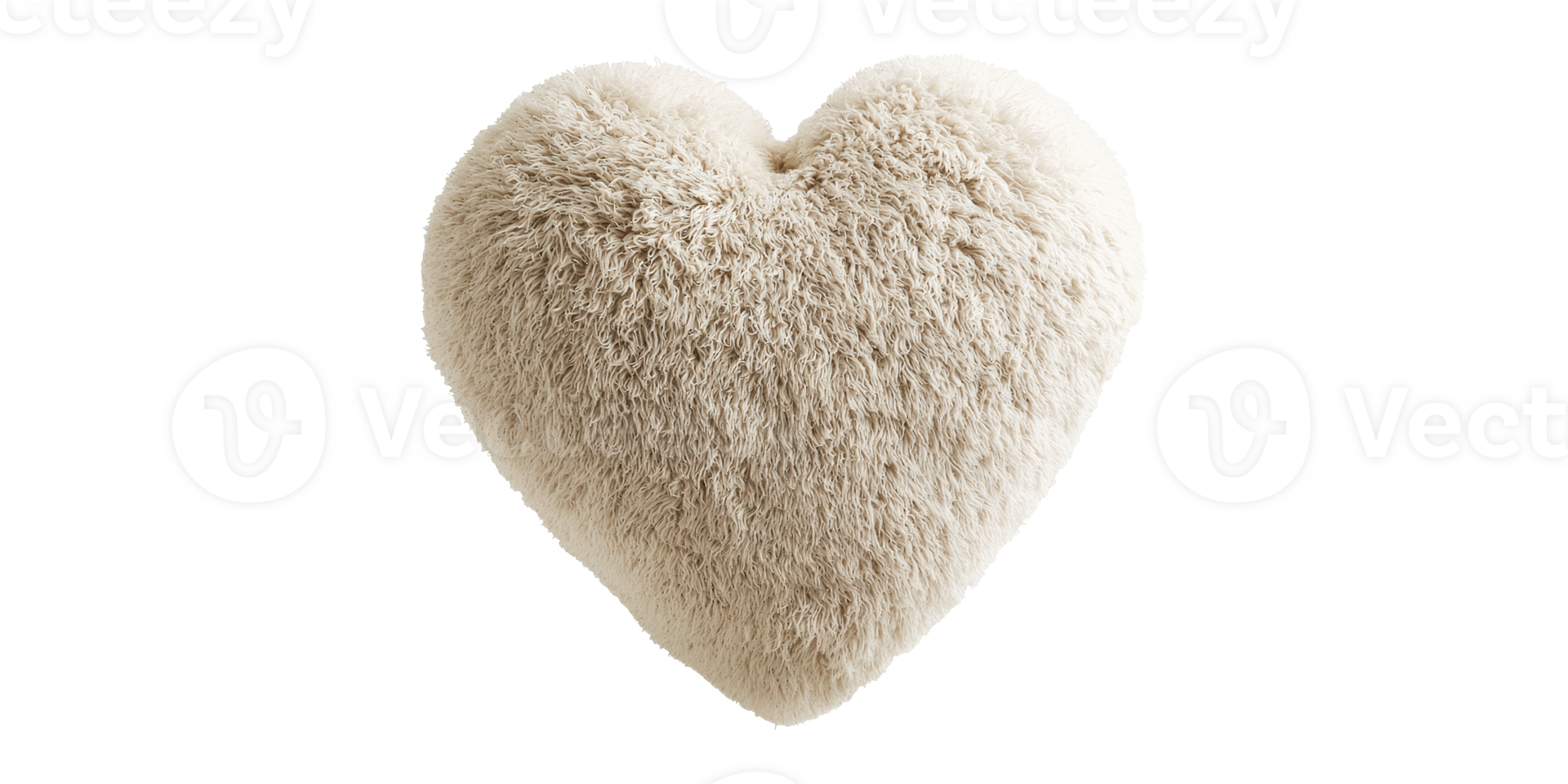 Heart shaped fluffy pillow isolated on transparent background png
