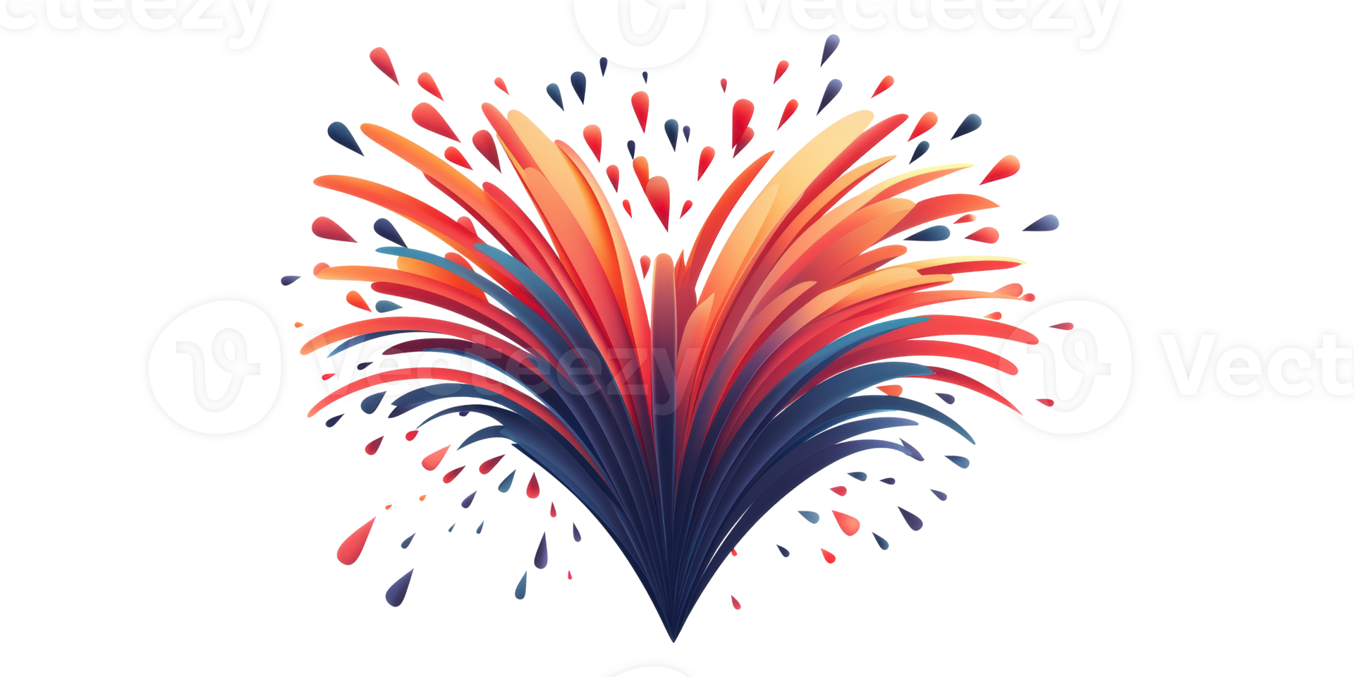 Abstract colorful burst of droplets isolated on transparent background png