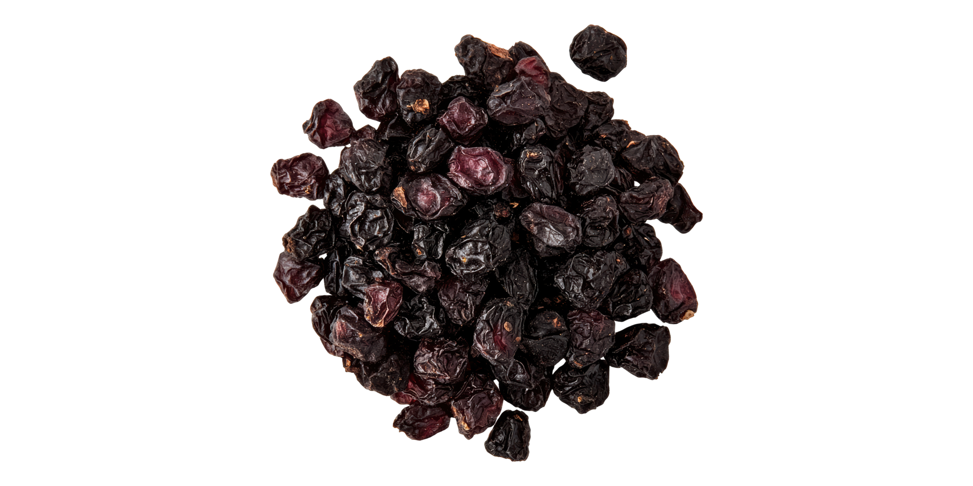 Pile of dried black currants isolated on transparent background png