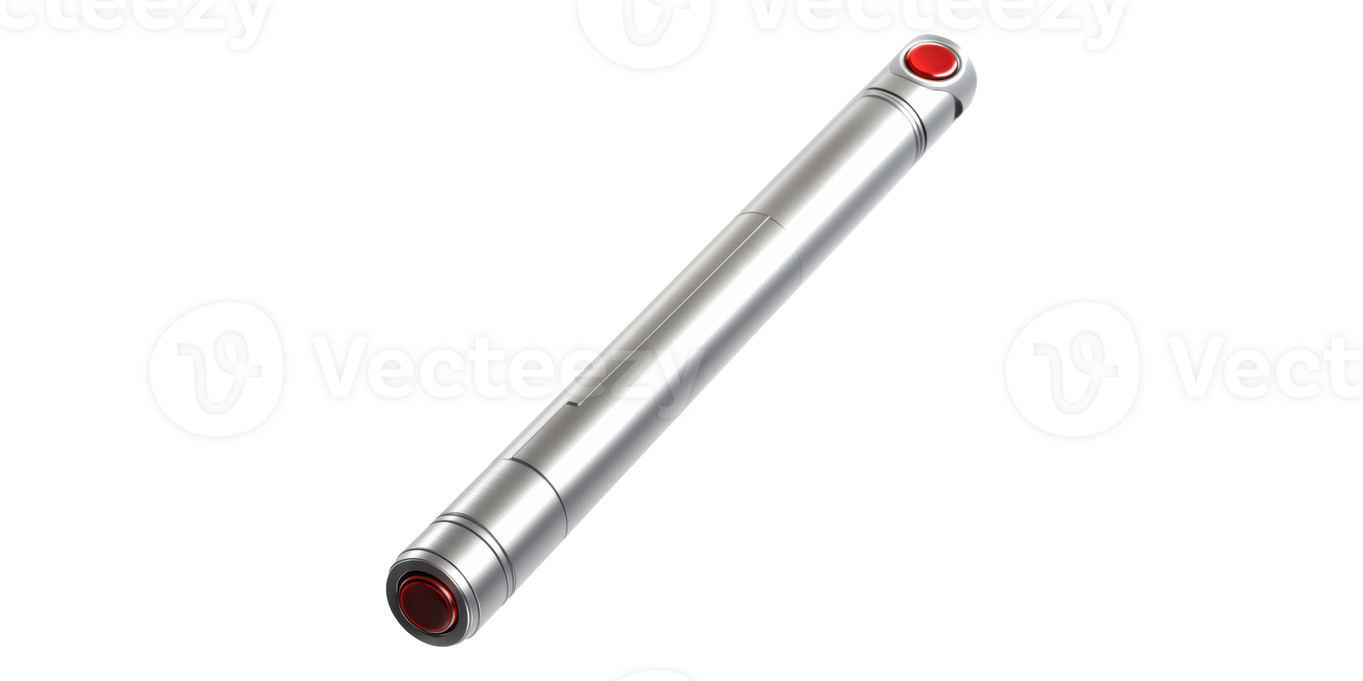 Metallic cylinder with red buttons isolated on transparent background png