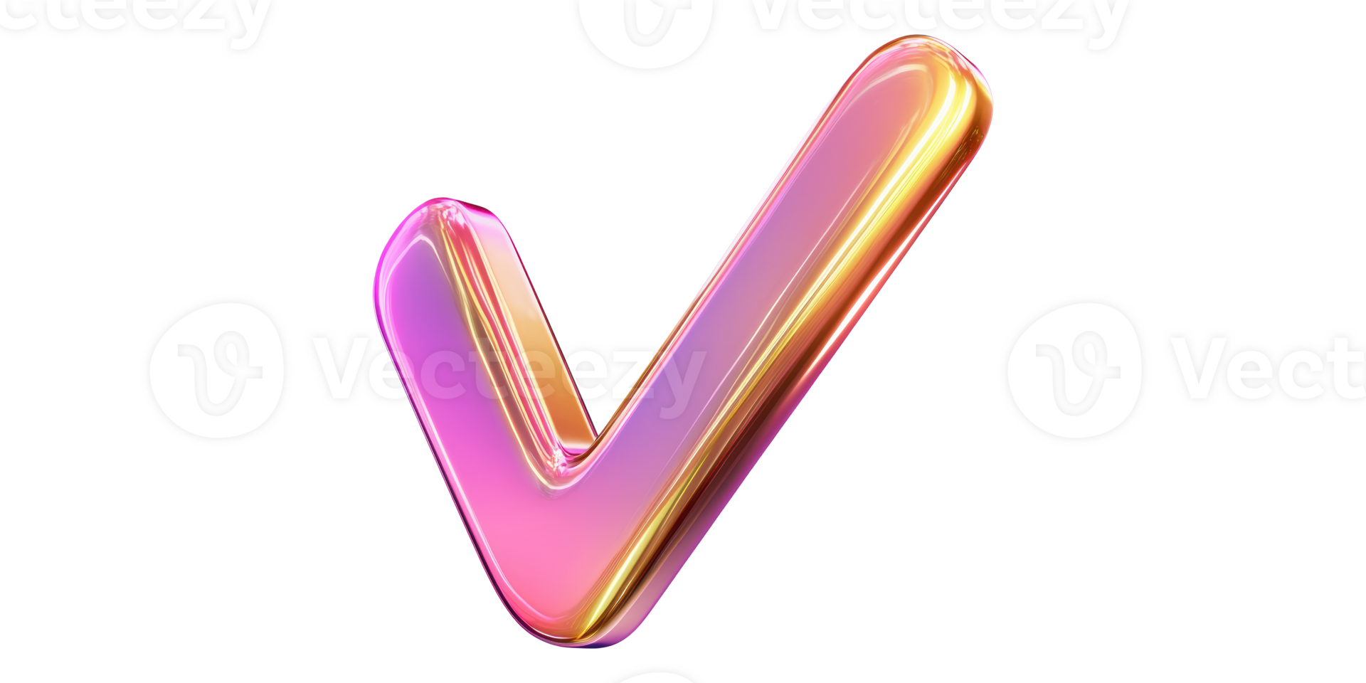 Vibrant gradient checkmark icon isolated on transparent background png