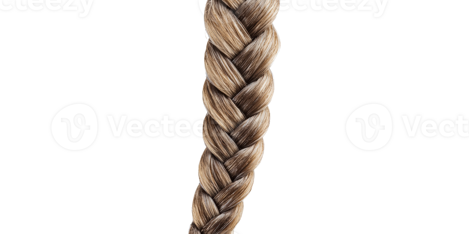 Blonde braid hair pattern isolated on transparent background png