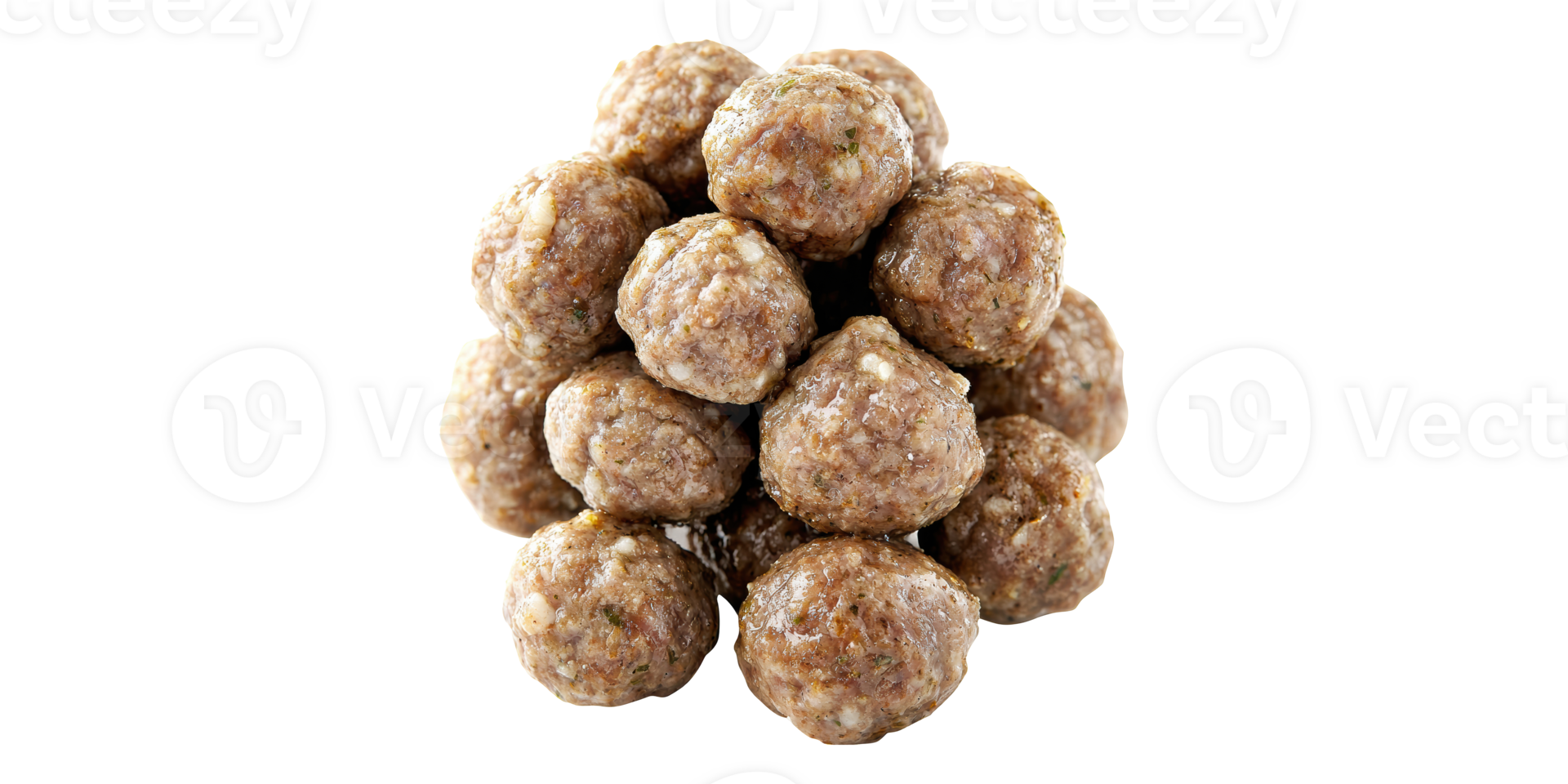 Stack of meatballs. isolated on transparent background png