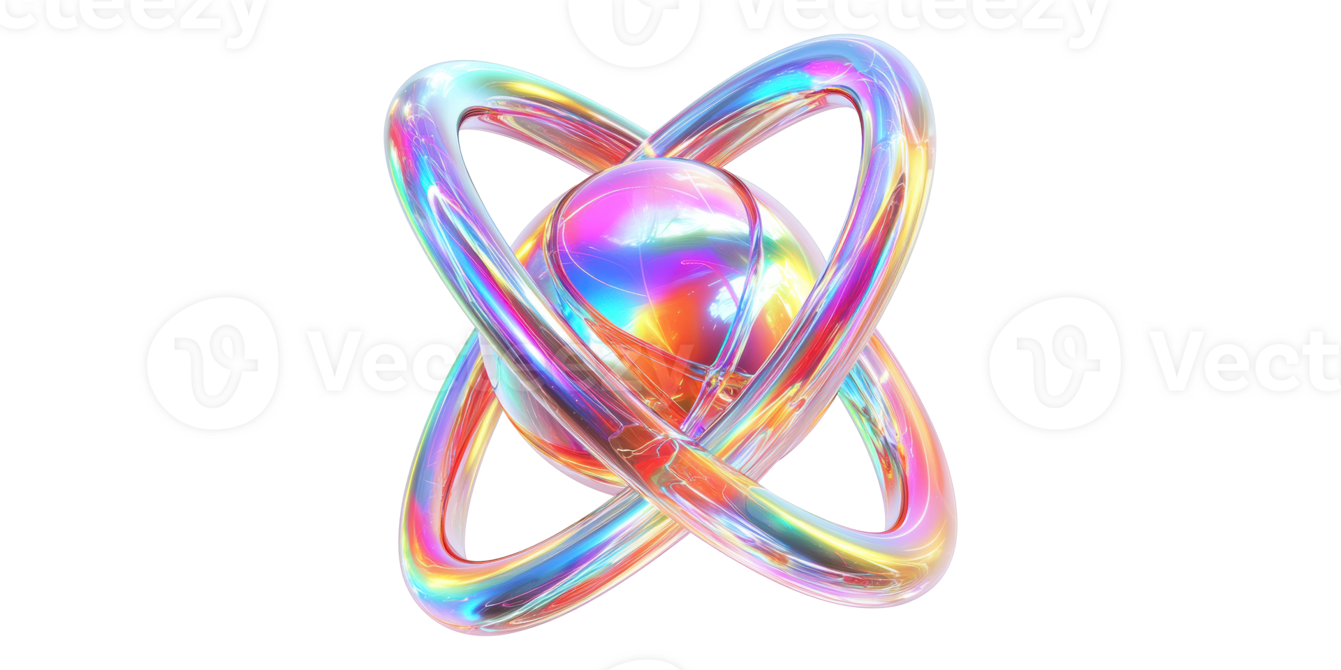Colorful abstract geometric shape isolated on transparent background png