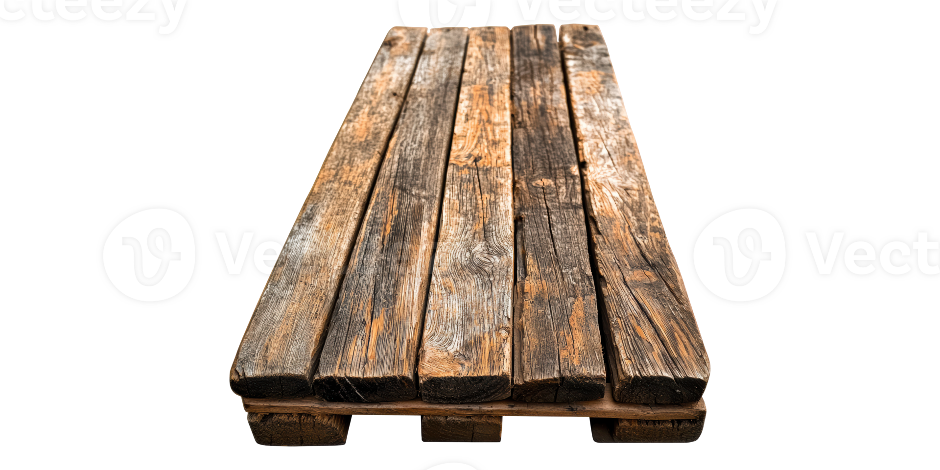 Rustic wooden planks isolated on transparent background png