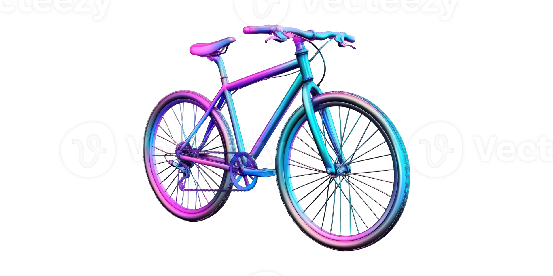 Colorful bicycle with gradient effect isolated on transparent background png
