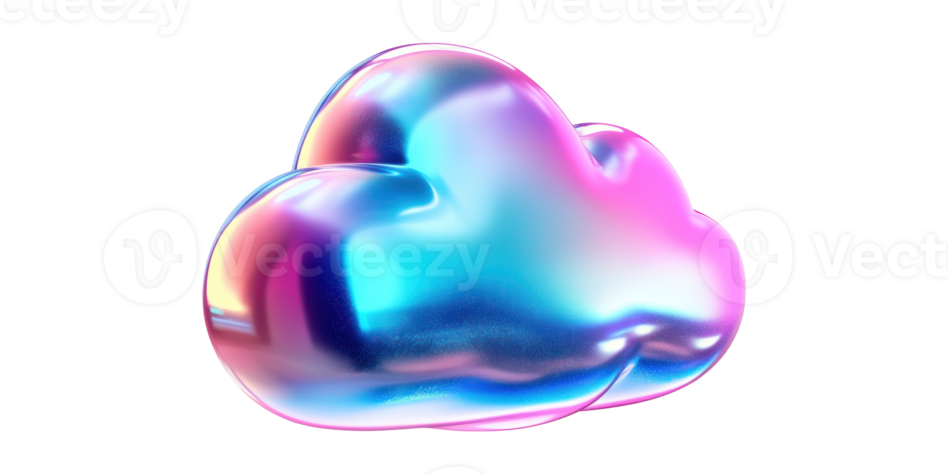 Colorful iridescent cloud shape isolated on transparent background png
