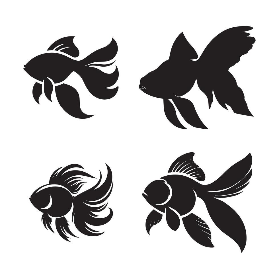 Goldfish Silhouette Collection vector