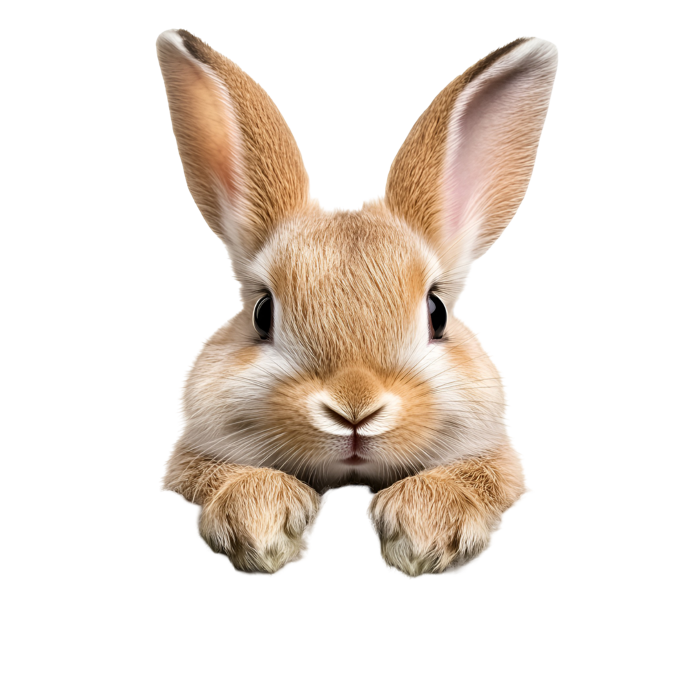 a rabbit peeking out from behind a wall transparent background. png
