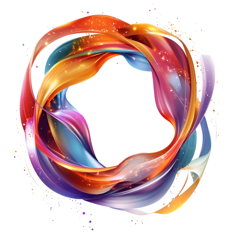 abstract colorful swirls on transparent background png