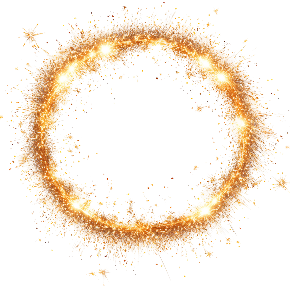 gold sparkle circle on transparent background png