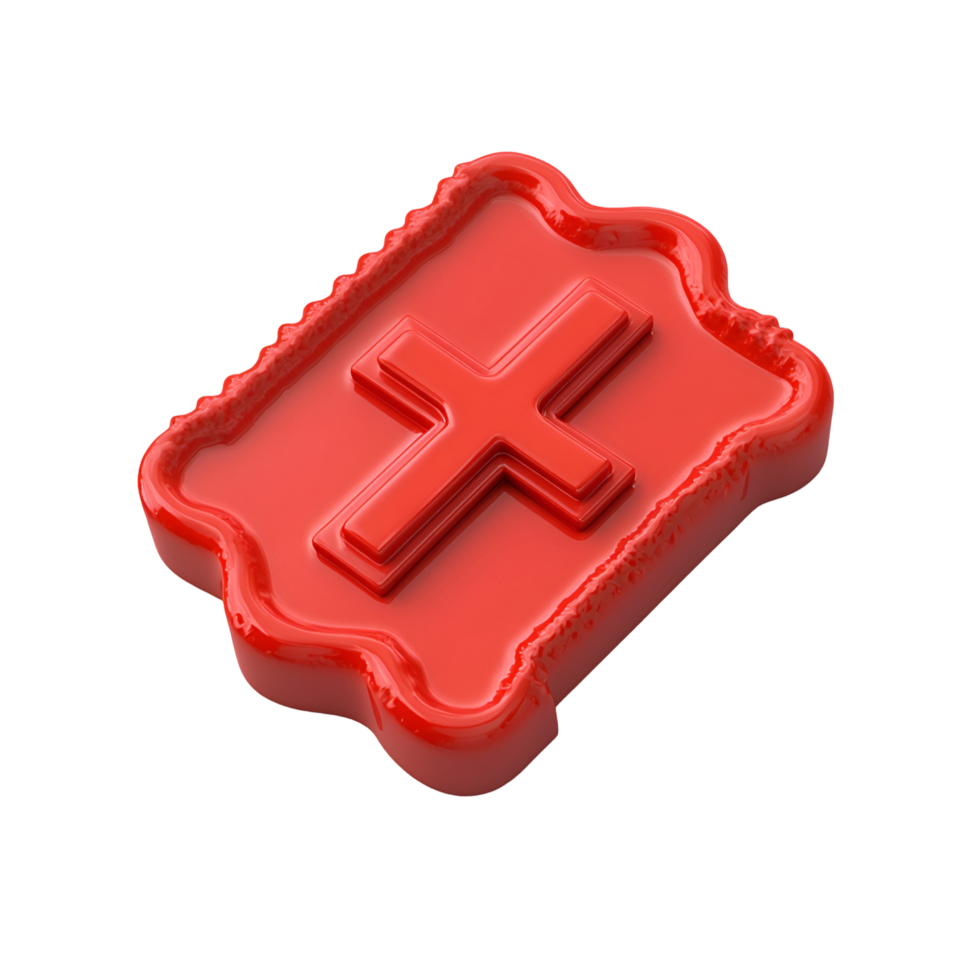 a red stamp on transparent background. png