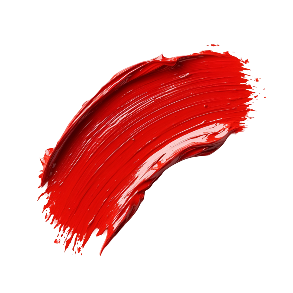 red lipstick brush stroke on transparent background png