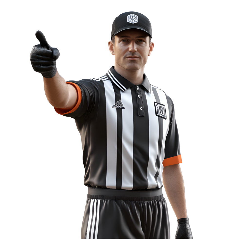 a referee in black and white uniform transparent background. png