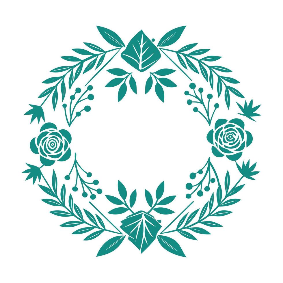 modern botanical logo elements with stylish border frames vector