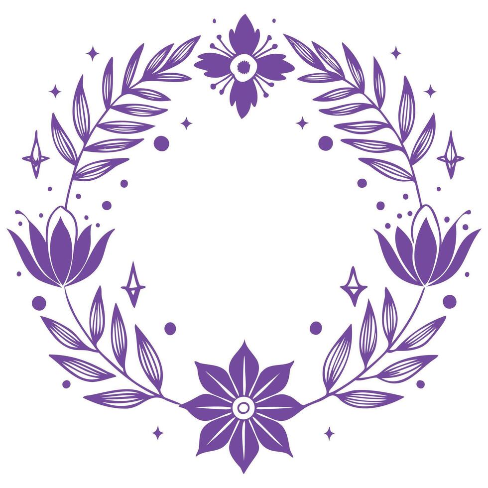 whimsical botanical illustration set with stylish decorative elements vector