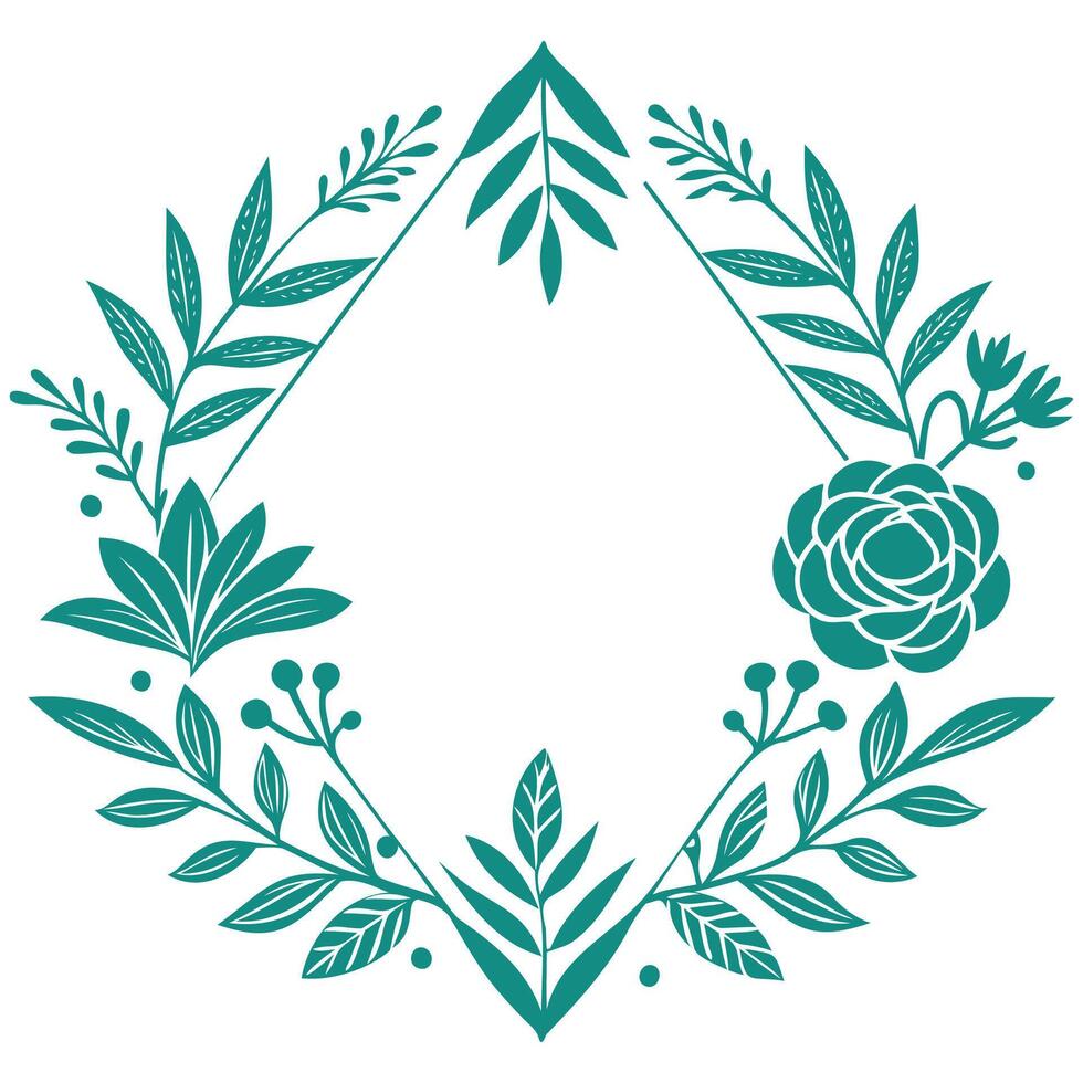 whimsical floral logo elements and vintage-inspired borders vector