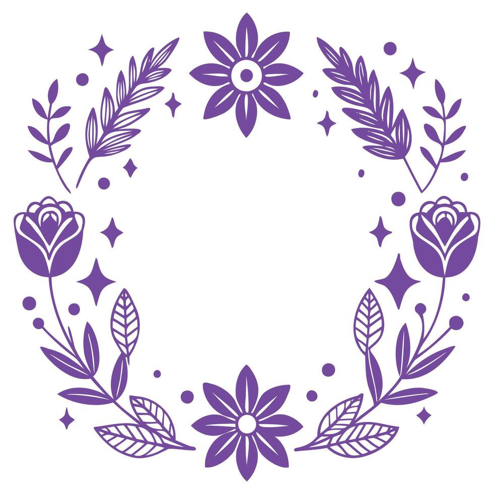 floral icon collection with garden-inspired decorative elements vector