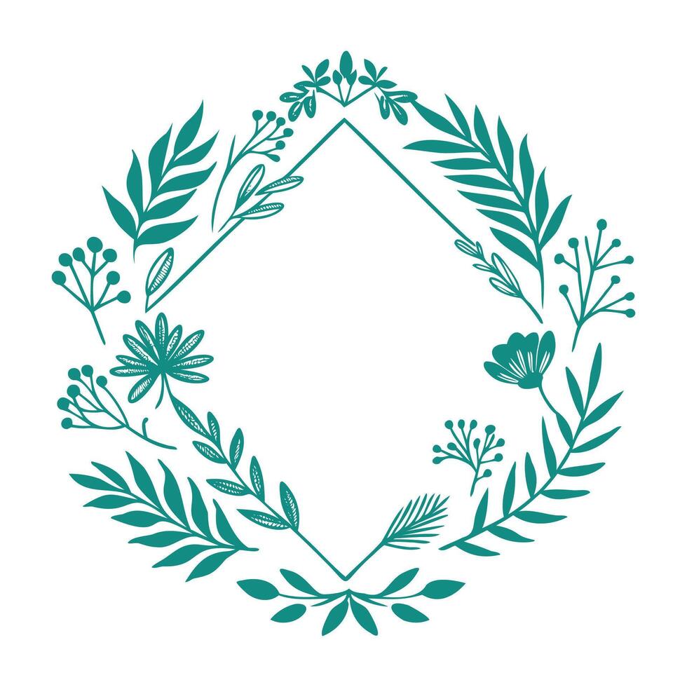 elegant floral logo elements with decorative borders set vector