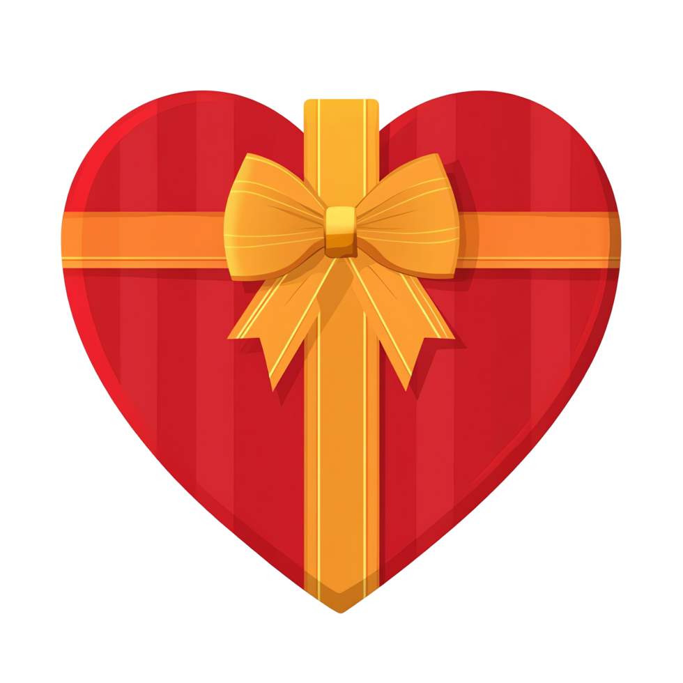 Heart-Shaped Gift Box with Yellow Bow Design Tutorial for Festive Occasions png
