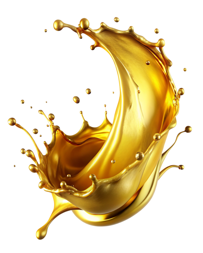 Abstract golden oil splash for luxurious visuals png