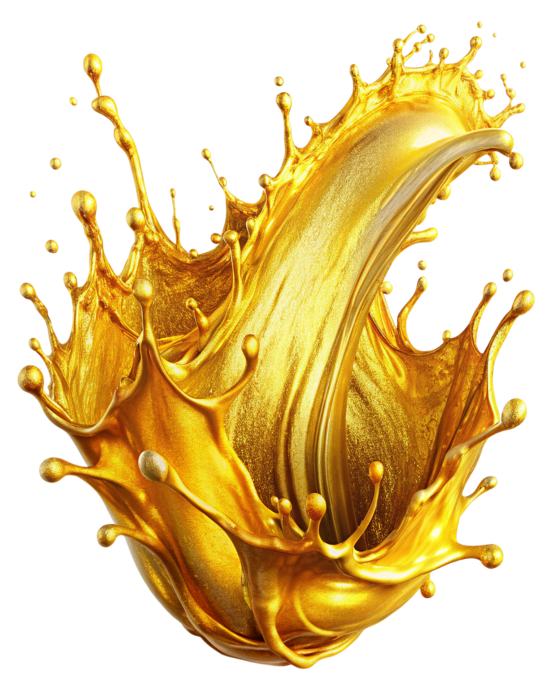 Stunning golden oil splash with modern design png