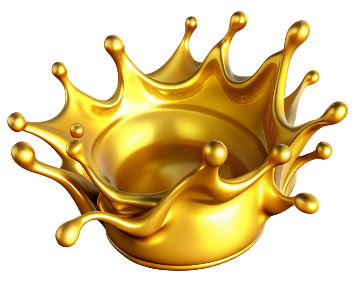 Luxurious golden oil splash isolated on white png