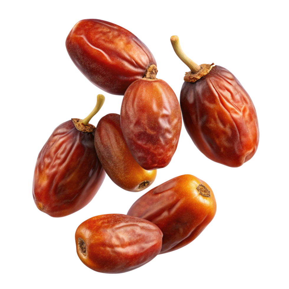 Flying date fruits creating a dynamic background png