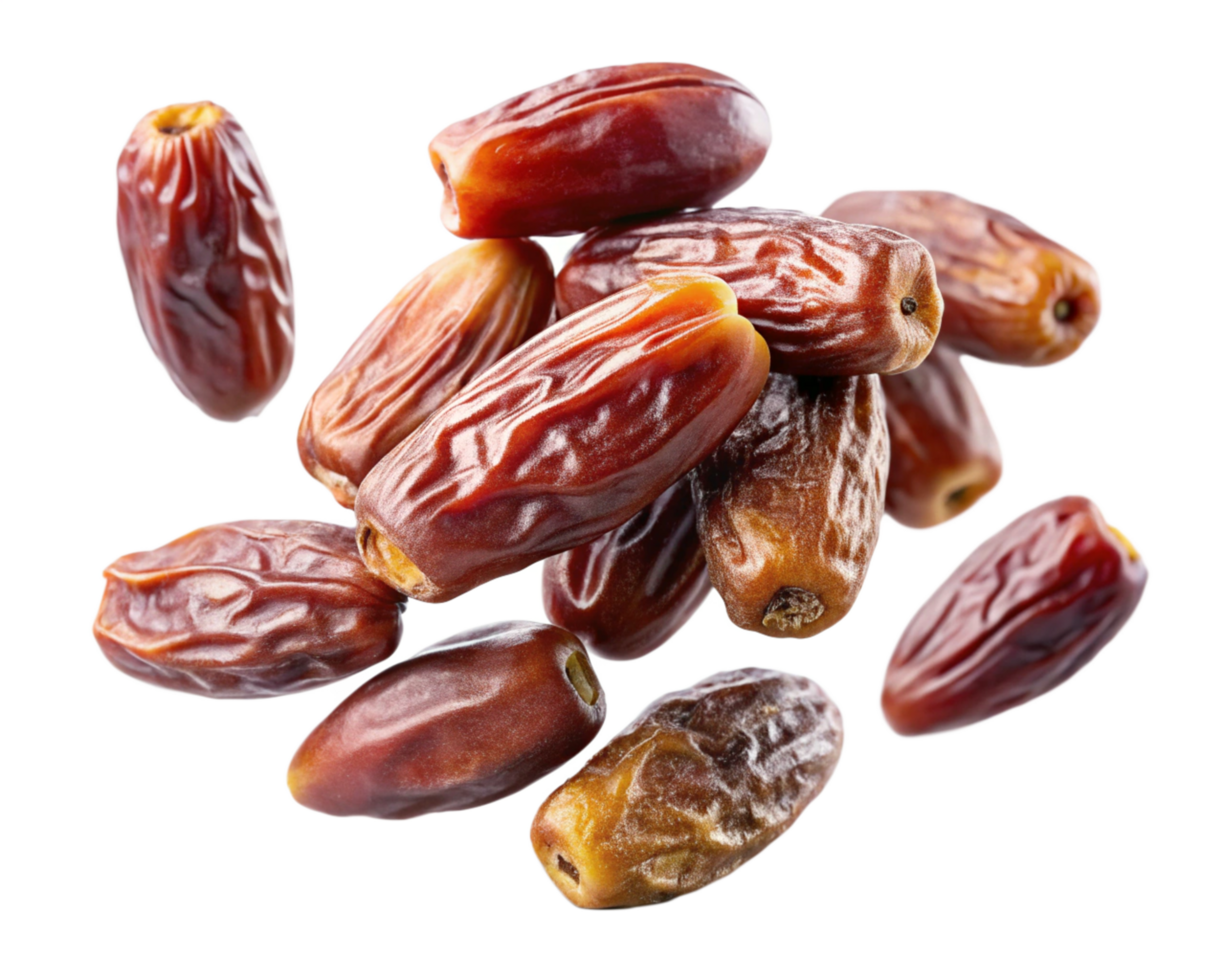 Fresh flying date fruits with vibrant highlights png