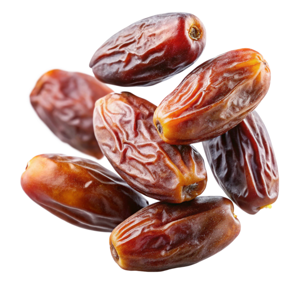 Flying date fruits in mid-air with motion blur png