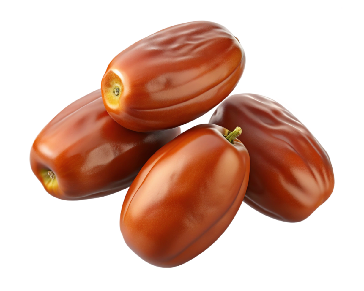 Flying date fruits creating a natural visual effect png