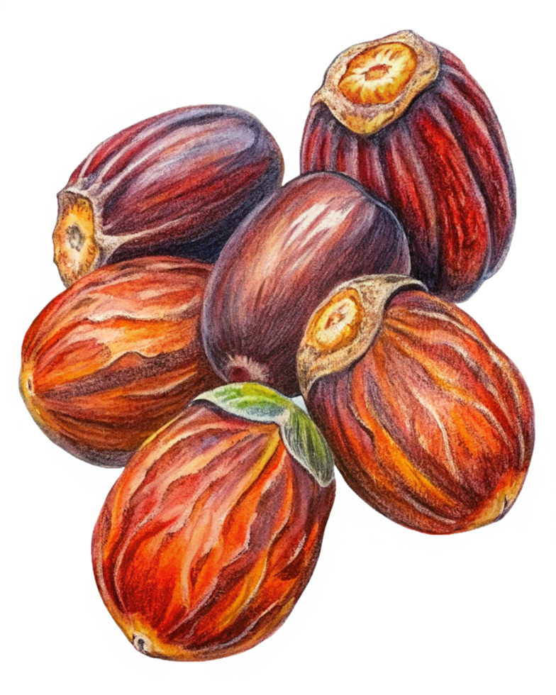 Flying date fruits captured in elegant motion png