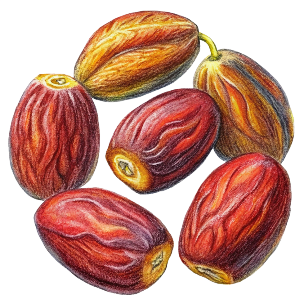 Artistic flying date fruits with a soft shadow png