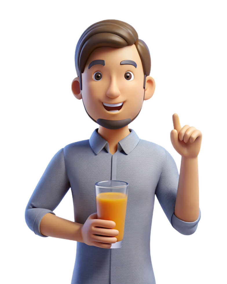 Thirst-quenching juice drink in a man's hand png