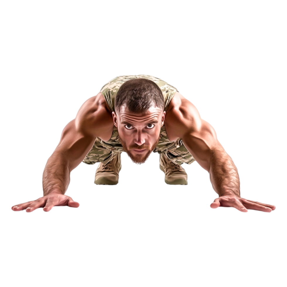 Fit Young Man Performing Push-Up on for Fitness png