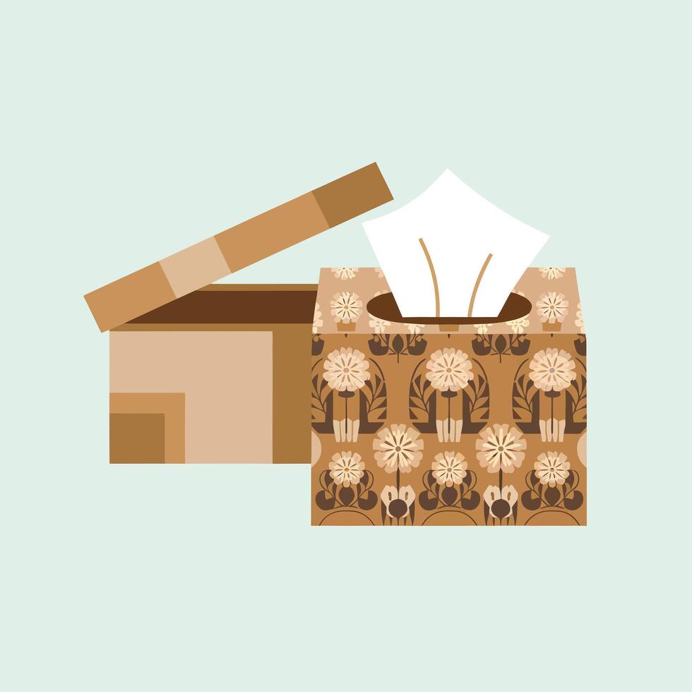a tissue box with a tissue inside and a box on top vector