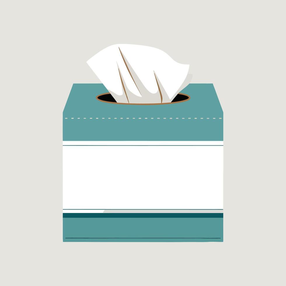 A flat illustration of Tissue paper box and napkins vector