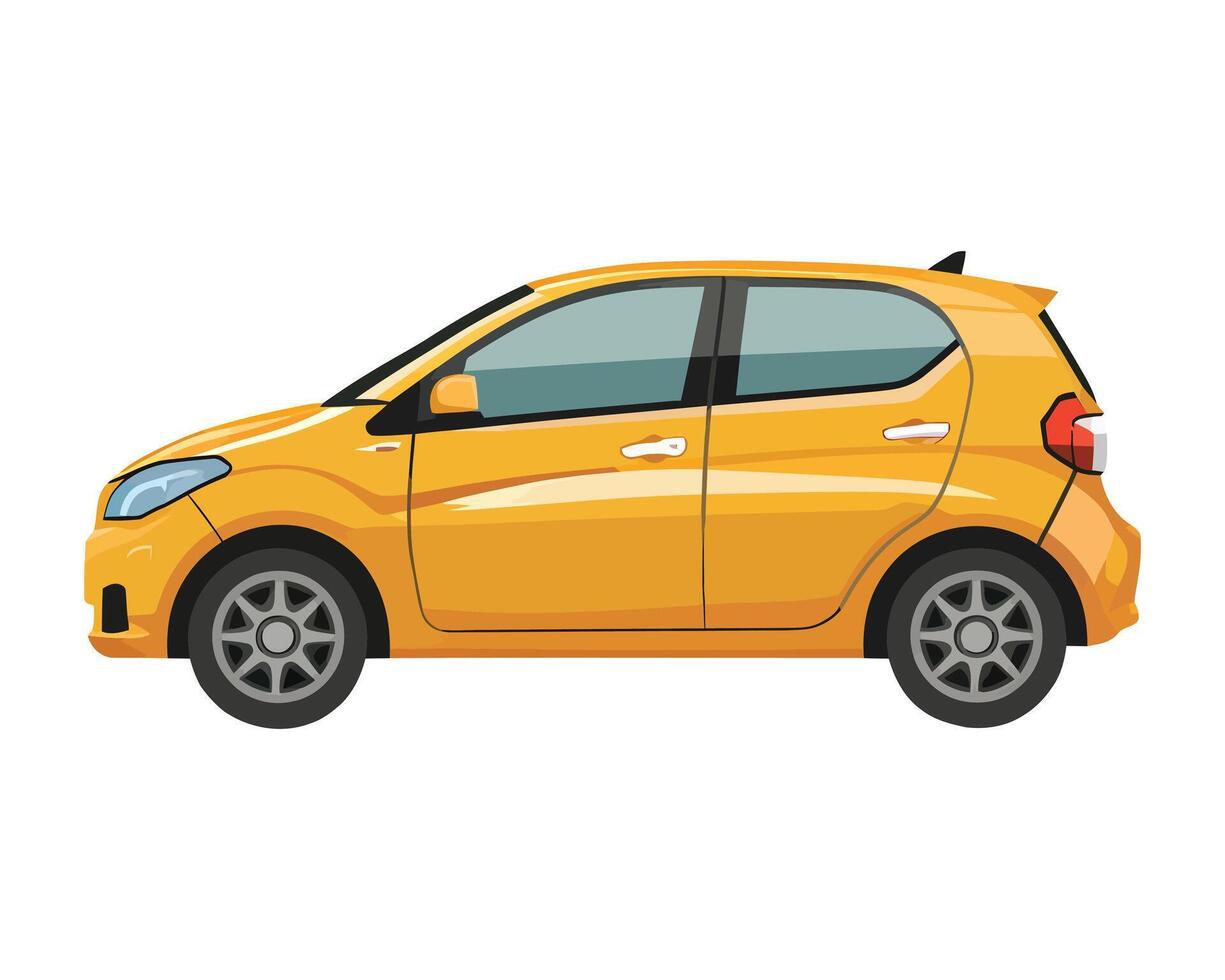 A flat illustration of hatchback car drawing vector