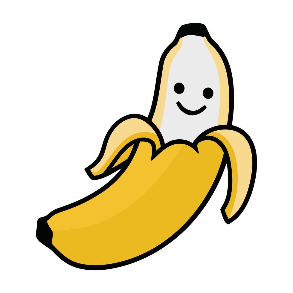 A cartoon banana with a smiley face vector