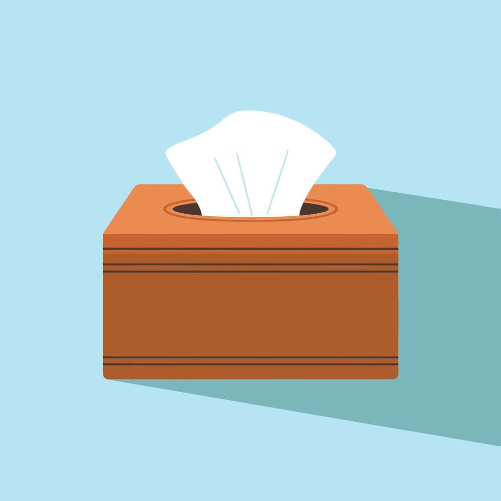 a tissue box with a tissue inside on a blue background vector